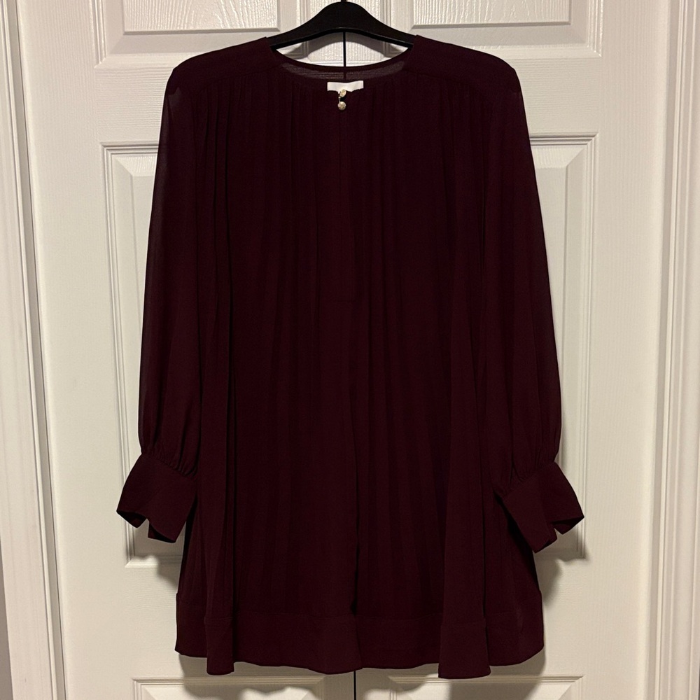 H&M Burgundy Long Sleeve Mini Dress